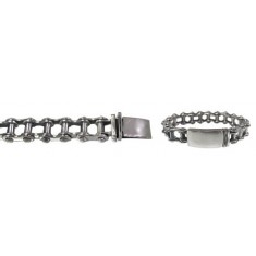 15mm Biker Chain Bracelet with Security Clasp, 8.5" Length, Sterling Silver